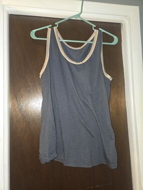 SHEIN Gray Tank Top with Gold Trim